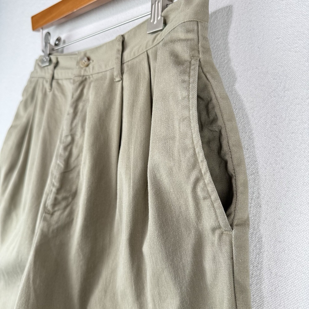80's Vtg Ralph Lauren Khaki 7" Shorts Women's 10 Pleated High Waist USA Union - Picture 4 of 10